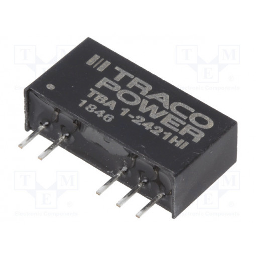 TBA 1-2421HI; Converter: DC/DC; 1W; Uin: 21.6÷26.4V; Uout: 5VDC; Uout2: -5VDC; SIP7; TRACO POWER