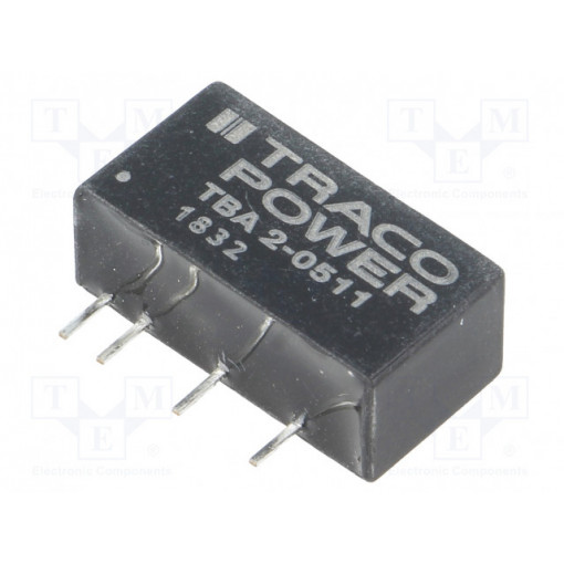 TBA 2-0511; Converter: DC/DC; 2W; Uin: 4.5÷5.5V; Uout: 5VDC; Iout: 400mA; SIP7; TRACO POWER