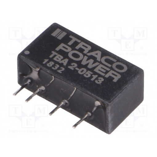 TBA 2-0513; Converter: DC/DC; 2W; Uin: 4.5÷5.5V; Uout: 15VDC; Iout: 130mA; SIP7; TRACO POWER