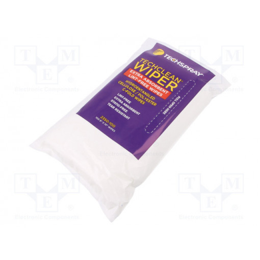 2350-100; Wipe: cloth; 100pcs; 23x23mm; cleaning; Techspray 2350-100; Wipe: cloth; 100pcs; 23x23mm; cleaning; Techspray