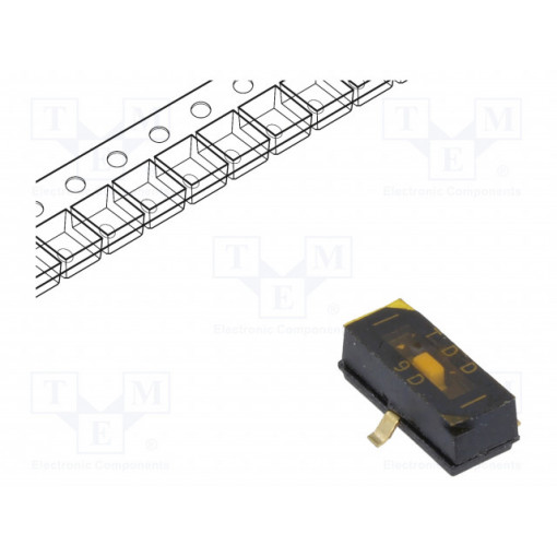 TDD01H0SB1R; Switch: DIP-SWITCH; Poles number: 1; ON-OFF; 0.025A/24VDC; Pos: 2; C&K