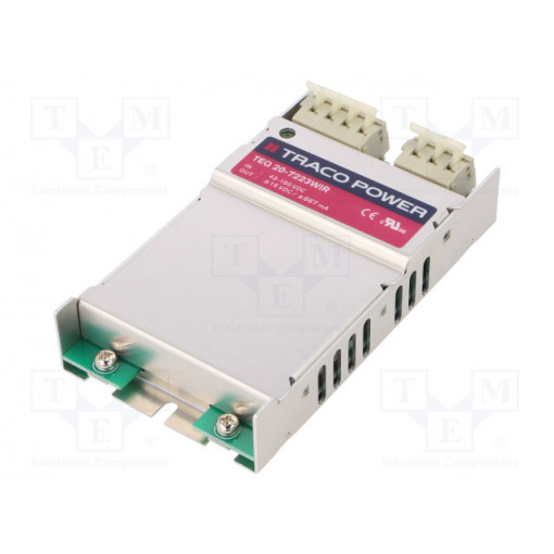 TEQ 20-7223WIR; Converter: DC/DC; 20W; Uin: 43÷160V; Uout: 15VDC; Uout2: -15VDC; TRACO POWER