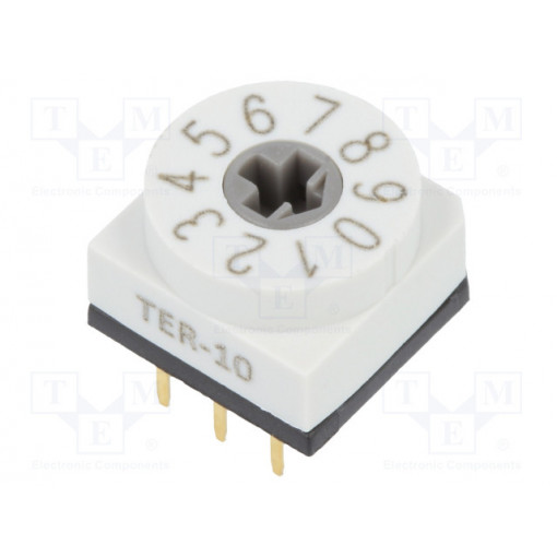 TER-10; Encoding switch; DEC/BCD; Pos: 10; THT; Rcont max: 80mΩ; 7Ncm; SUNGMUN ELECTRONICS CO., LTD. TER-10; Encoding switch; DEC/BCD; Pos: 10; THT; Rcont max: 80mΩ; 7Ncm; SUNGMUN ELECTRONICS CO., LTD.