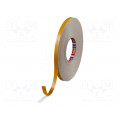 04957-00007-00; Tape: fixing; W: 12mm; L: 25m; Thk: 1.1mm; double-sided; acrylic; 80°C; TESA