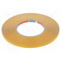 04970-00007-00; Tape: fixing; W: 6mm; L: 50m; Thk: 225um; double-sided; white; 60°C; TESA