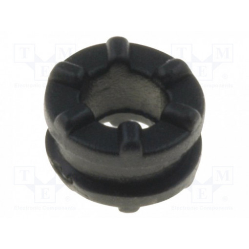 ; Grommet; Ømount.hole: 4.3mm; Panel thick: max.1.5mm; black; H: 4mm; FIX&FASTEN