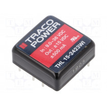 THL 15-2423WI; Converter: DC/DC; 15W; Uin: 9÷36V; Uout: 15VDC; Uout2: -15VDC; 1
