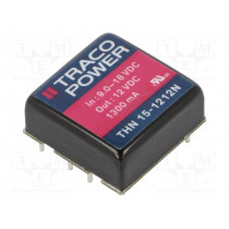 THN 15-1212N; Converter: DC/DC; 15W; Uin: 9÷18V; 12VDC; Iout: 1.3A; 1