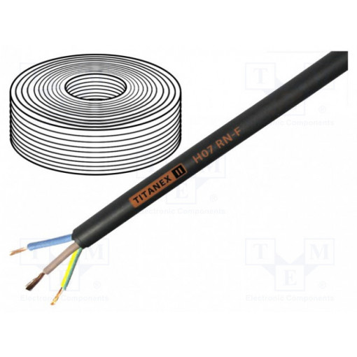 37033T; Wire; H07RN-F,TITANEX®; stranded; Cu; 3G16mm2; rubber; black; HELUKABEL