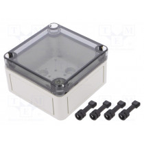 11100301; Enclosure: multipurpose; X: 94mm; Y: 94mm; Z: 57mm; TK PS; grey; IP66; SPELSBERG