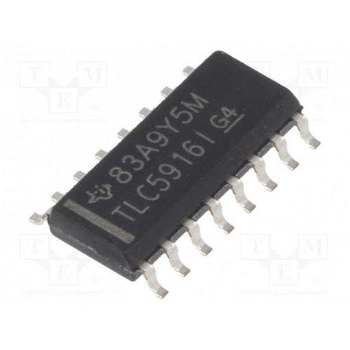 TLC5916ID; IC: driver; thermal protection; LED driver; 20V; Channels: 8; 120mA; TEXAS INSTRUMENTS