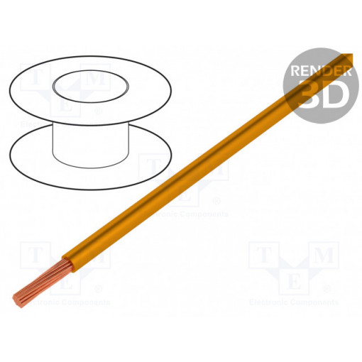 0243 002 33; Wire; TLY; stranded; Cu; 0.35mm2; orange; PVC; 150V; 500m; Class: 5; TECHNOKABEL 0243 002 33; Wire; TLY; stranded; Cu; 0.35mm2; orange; PVC; 150V; 500m; Class: 5; TECHNOKABEL
