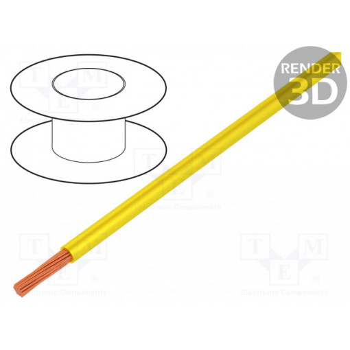 0243 002 30; Wire; TLY; stranded; Cu; 0.35mm2; yellow; PVC; 150V; 500m; Class: 5; TECHNOKABEL 0243 002 30; Wire; TLY; stranded; Cu; 0.35mm2; yellow; PVC; 150V; 500m; Class: 5; TECHNOKABEL