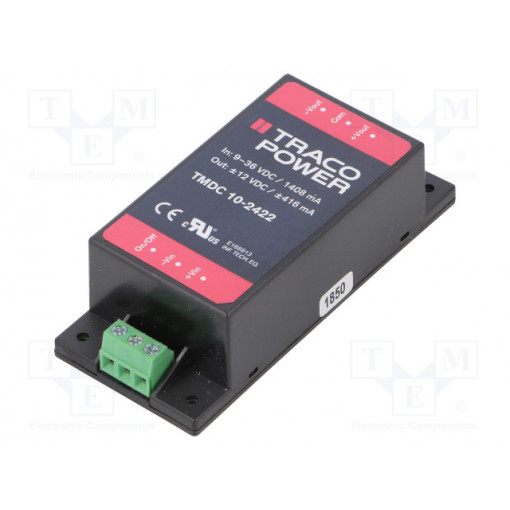 TMDC 10-2422; Converter: DC/DC; 10W; Uin: 9÷36V; Uout: 12VDC; Uout2: -12VDC; 65.8g; TRACO POWER