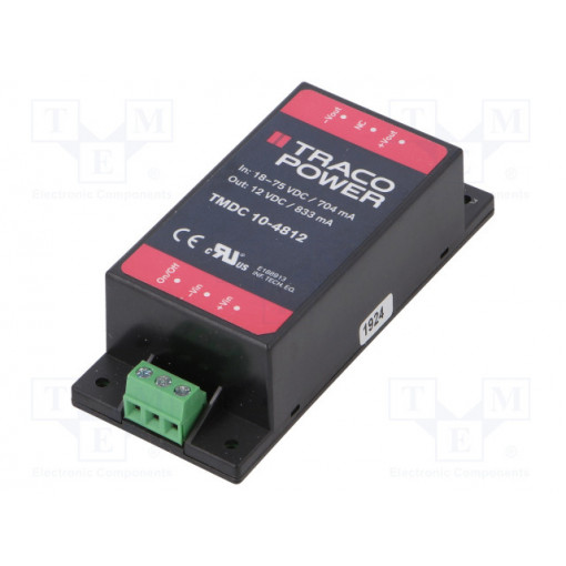 TMDC 10-4812; Converter: DC/DC; 10W; Uin: 18÷75V; Uout: 12VDC; Iout: 833mA; 65.8g; TRACO POWER