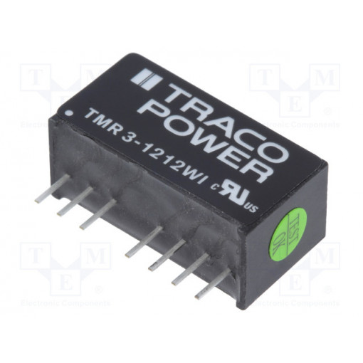 TMR 3-1212WI; Converter: DC/DC; 3W; Uin: 4.5÷18V; 12VDC; Iout: 250mA; SIP8; 4.8g; TRACO POWER