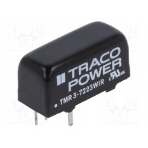 TMR 3-7223WIR; Converter: DC/DC; 3W; Uin: 43÷160V; Uout: 15VDC; Uout2: -15VDC; SIP8; TRACO POWER