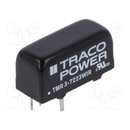 TMR 3-7223WIR; Converter: DC/DC; 3W; Uin: 43÷160V; Uout: 15VDC; Uout2: -15VDC; SIP8; TRACO POWER