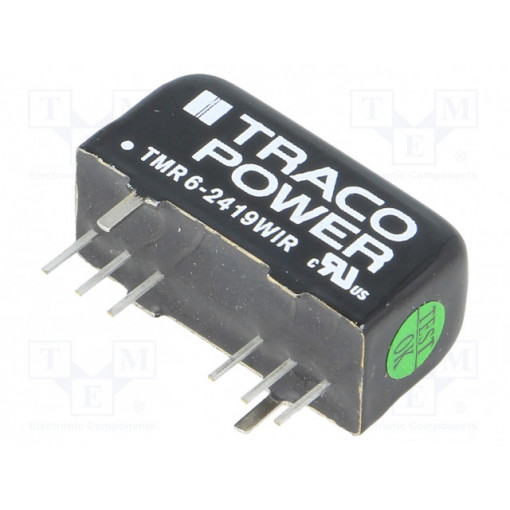 TMR 6-2419WIR; Converter: DC/DC; 6W; Uin: 9÷36V; 9VDC; Iout: 666mA; SIP8; 5.9g; OUT: 1; TRACO POWER