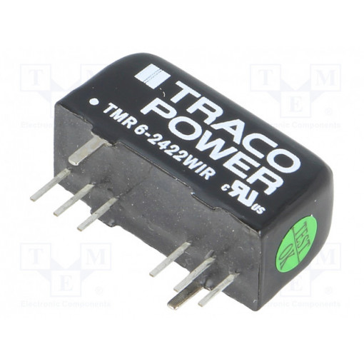 TMR 6-2422WIR; Converter: DC/DC; 6W; Uin: 9÷36V; Uout: 12VDC; Uout2: -12VDC; SIP8; TRACO POWER