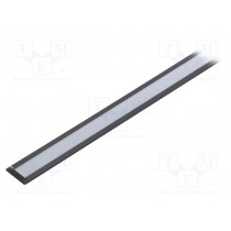 GROOVE10 C/U BK 1M SET STANDARD; Profiles for LED modules; white; recessed; black; L: 1m; aluminium; TOPMET