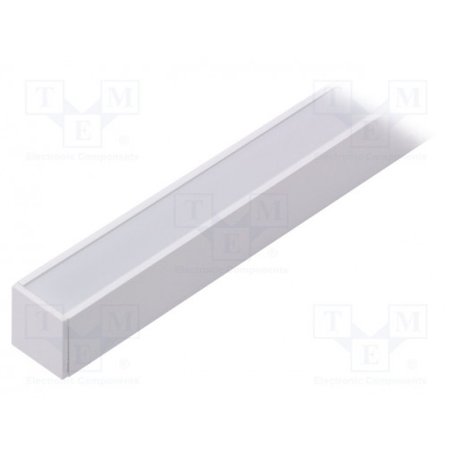 LINEA20 F/Y WH 1M SET STANDARD; Profiles for LED modules; white; surface; white; L: 1m; aluminium; TOPMET