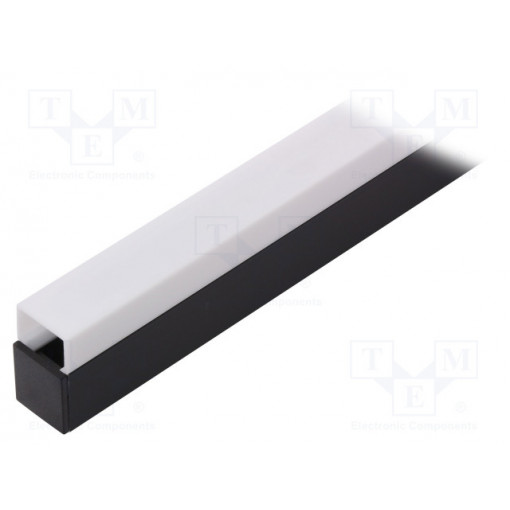 LINEA20 E7/Y BK 1M SET STANDARD; Profiles for LED modules; white; surface; black; L: 1m; aluminium; TOPMET