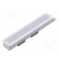 LINEA-IN20 F/U7 WH 1M SET STANDARD; Profiles for LED modules; white; recessed; white; L: 1m; aluminium; TOPMET