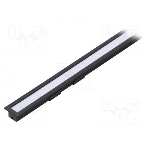 SMART-IN10 A/Z BK 1M SET STANDARD; Profiles for LED modules; white; recessed; black; L: 1m; aluminium; TOPMET