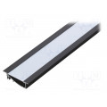 FLAT8 H/U BK 1M SET PREMIUM; Profiles for LED modules; white; recessed; black; L: 1m; aluminium; TOPMET