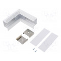 V4740001S; Connector 90°; white; aluminium; Application: VARIO30-05; TOPMET V4740001S; Connector 90°; white; aluminium; Application: VARIO30-05; TOPMET