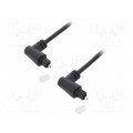 41593; Cable; both sides,Toslink plug angled; 2m; black; Øout: 4mm; Goobay