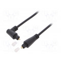 41595; Cable; Toslink plug,Toslink plug angled; 2m; black; Øout: 4mm; Goobay