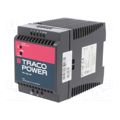 TPC 120-148; Power supply: switched-mode; 120W; 48VDC; 48÷56VDC; 2.5A; 440g; TRACO POWER TPC 120-148; Power supply: switched-mode; 120W; 48VDC; 48÷56VDC; 2.5A; 440g; TRACO POWER