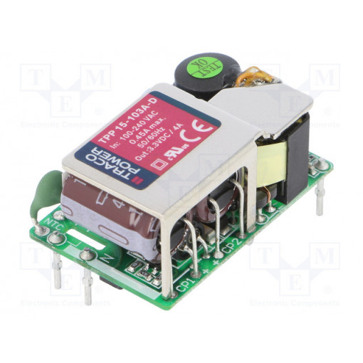 TPP 15-103A-D; Power supply: switched-mode; open; 13.2W; 120÷370VDC; 85÷264VAC; TRACO POWER