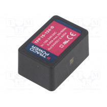 TPP 15-124-D; Converter: AC/DC; 15W; Uout: 24VDC; Iout: 625mA; 88%; Mounting: PCB; TRACO POWER