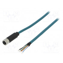 PXPTPU12FBF08XCL020PU; Plug; M12; PIN: 8; female; X code-ProfiNET; IP67; 48V; 500mA; cables; BULGIN