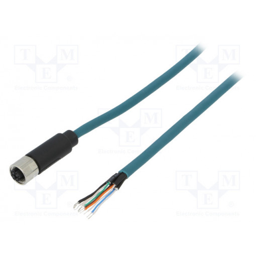 PXPTPU12FBF08XCL020PU; Plug; M12; PIN: 8; female; X code-ProfiNET; IP67; 48V; 500mA; cables; BULGIN