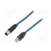 PXPTPU12FBF08XRJ030PU; Cable: for sensors/automation; PIN: 8; female; X code-ProfiNET; BULGIN