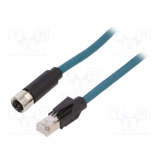 PXPTPU12FBF08XRJ100PU; Cable: for sensors/automation; PIN: 8; female; X code-ProfiNET; BULGIN