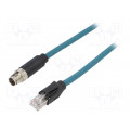 PXPTPU12FIM08XRJ010PU; Cable: for sensors/automation; PIN: 8; male; RJ45 plug,M12 male; BULGIN