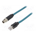 PXPTPU12FIM08XRJ030PU; Cable: for sensors/automation; PIN: 8; male; RJ45 plug,M12 male; BULGIN