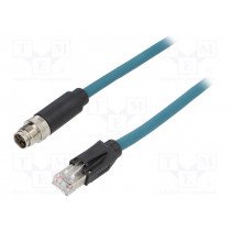 PXPTPU12FIM08XRJ030PU; Cable: for sensors/automation; PIN: 8; male; RJ45 plug,M12 male; BULGIN