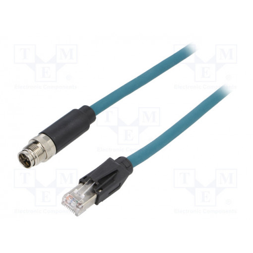 PXPTPU12FIM08XRJ100PU; Cable: for sensors/automation; PIN: 8; male; RJ45 plug,M12 male; BULGIN