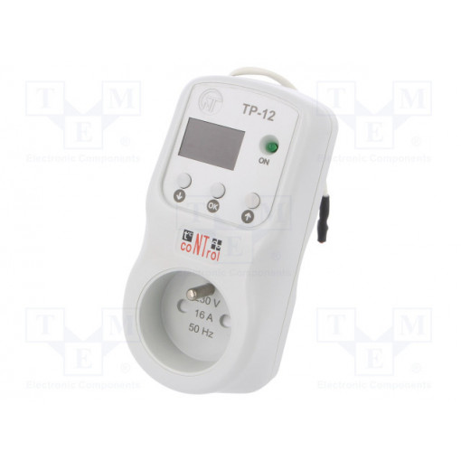 TR-12-3-PIN; Module: regulator; digital; temperature; Temp: -10÷45°C; IP30; 16A; NOVATEK ELECTRO