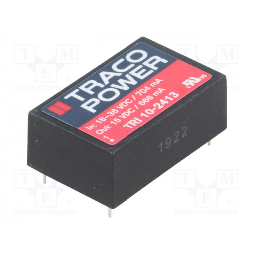 TRI 10-2413; Converter: DC/DC; 10W; Uin: 18÷36V; Uout: 15VDC; Iout: 666mA; DIP24; TRACO POWER