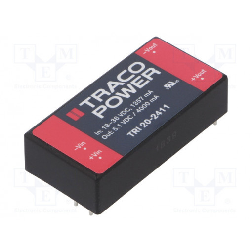 TRI 20-2411; Converter: DC/DC; 20W; Uin: 18÷36V; Uout: 5.1VDC; Iout: 4A; 2