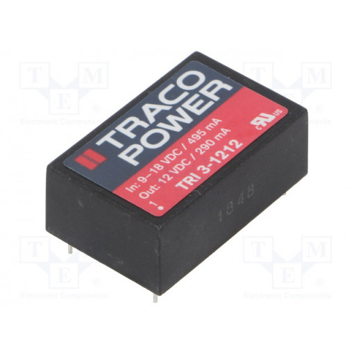 TRI 3-1212; Converter: DC/DC; 3.5W; Uin: 9÷18V; Uout: 12VDC; Iout: 290mA; DIP24; TRACO POWER