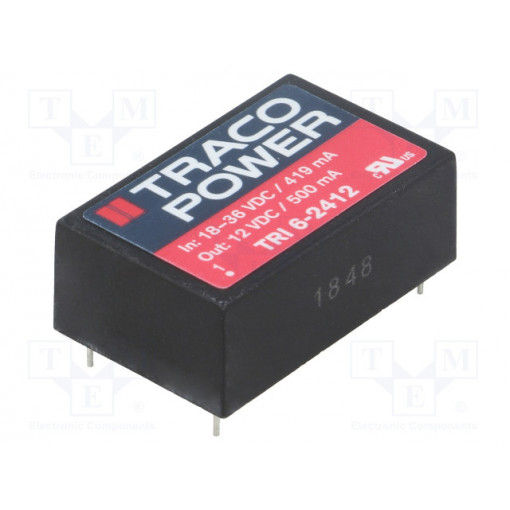 TRI 6-2412; Converter: DC/DC; 6W; Uin: 18÷36V; Uout: 12VDC; Iout: 500mA; DIP24; TRACO POWER