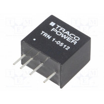TRN 1-0512; Converter: DC/DC; 1W; Uin: 4.5÷13.2V; 12VDC; Iout: 90mA; SIP; 2.1g; TRACO POWER
